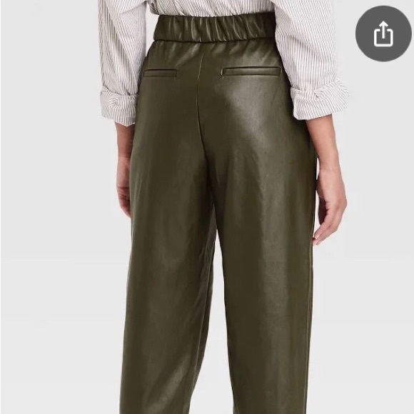 NWT • A NEW DAY • Dark Forest Green Faux Leather Pants - Picture 4 of 6